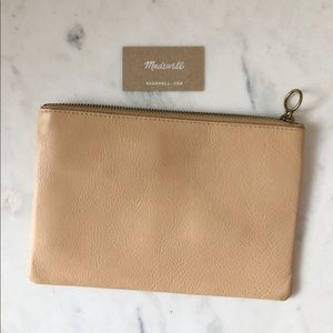 MADEWELL ZIP CLUTCH / POUCH in color LINEN